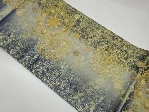 リサイクル　浅山織物製　華紋に花唐草模様織出し袋帯